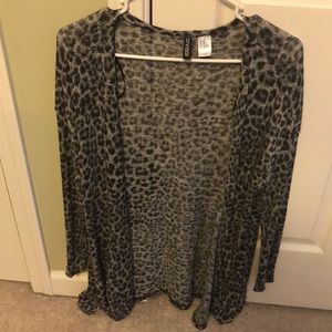 H and M leopard hang open sweater